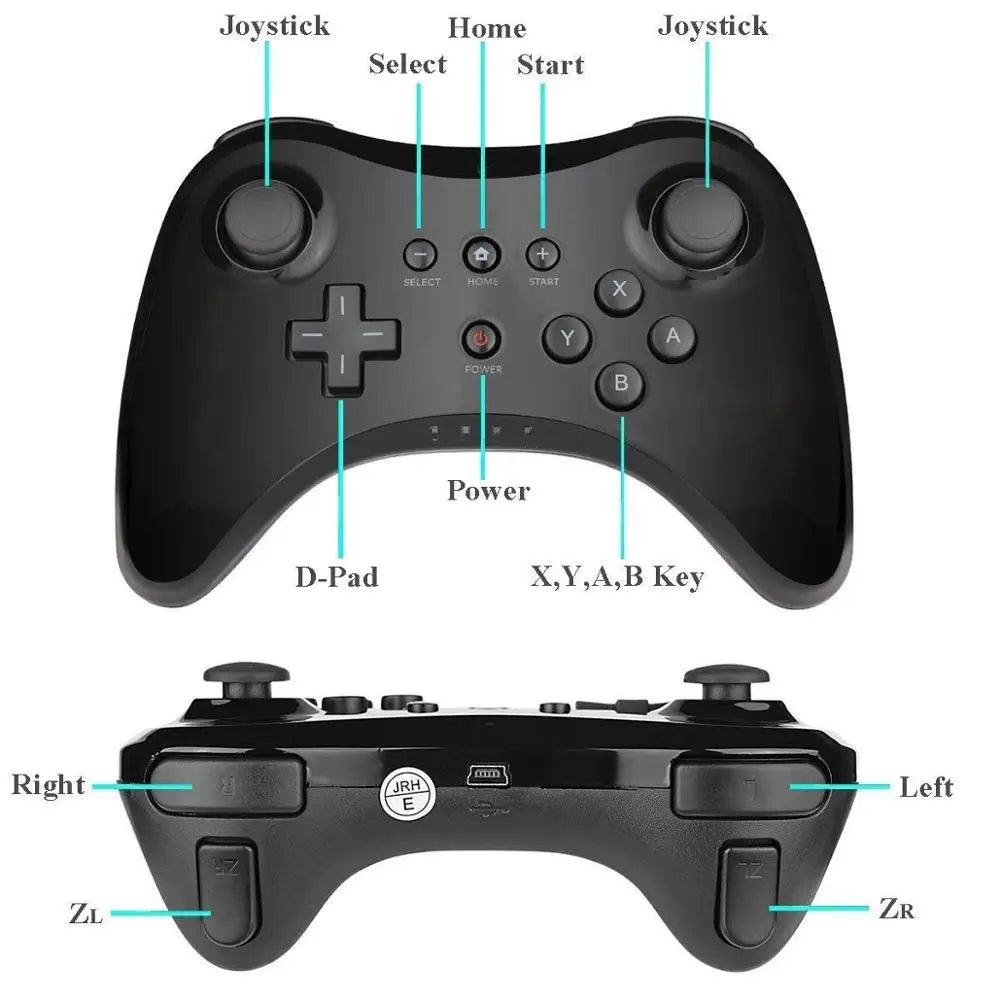 Wireless Classic Pro Controller Joystick Gamepad for Nintend Wii U Pro with USB Cable Wireless Controller