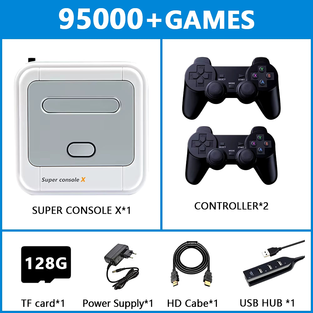 Retro Gaming Console Super Console X with 110000 Retro Games for PSP/PS1/DC/MAME Multi-Player Arcade Game Console Max to 256G