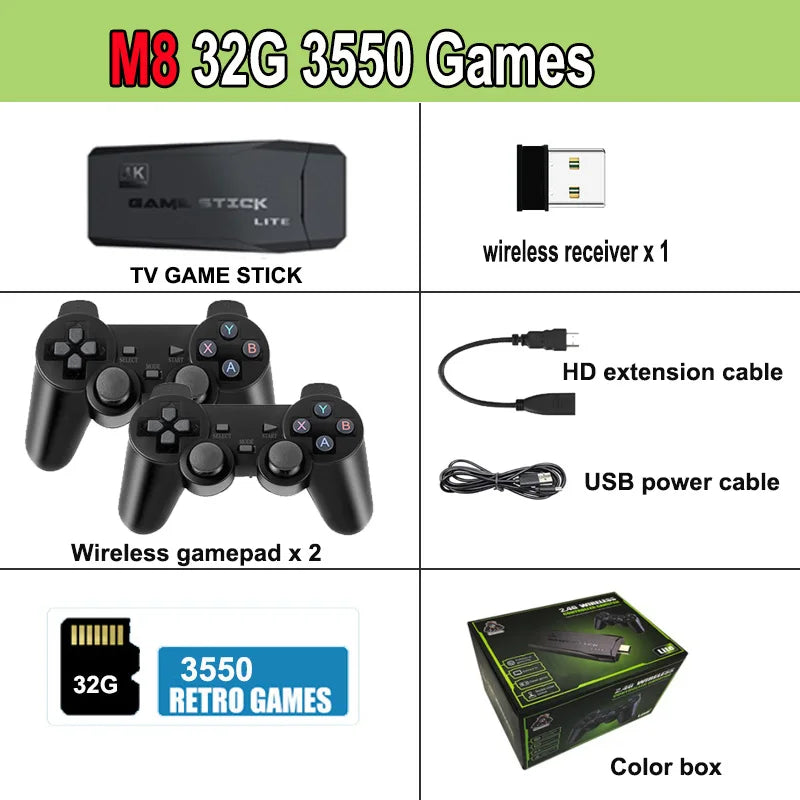 Video Game Console Game Stick Lite 4K 20000 Games HD Retro Classic Arcade Emulador Wireless TV Gaming Console