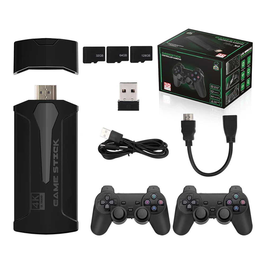 M8/M8 plus Video Game Console 4K HD 2.4G Wireless Controller TV Game Stick 20000+Games Retro Handheld Game Player for PS1/FC/GBA