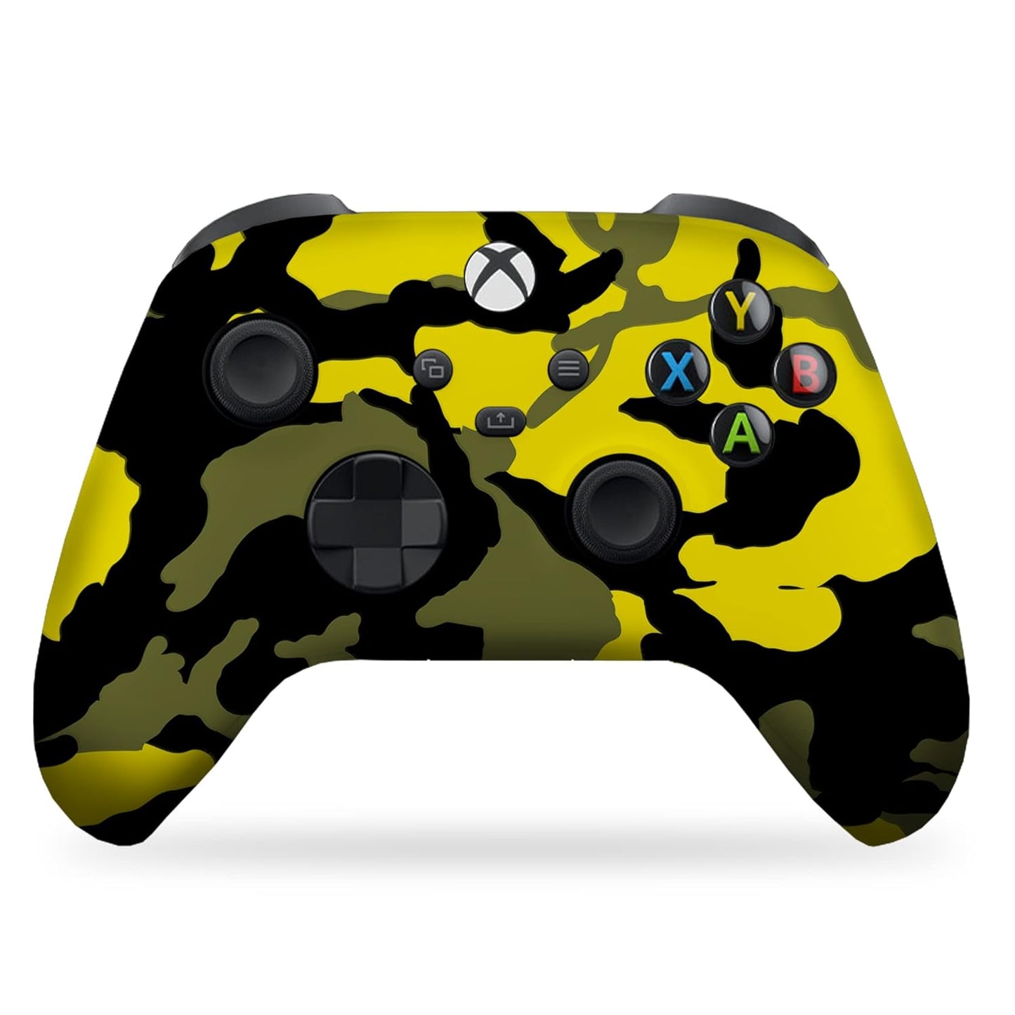 Yellow Camo Custom X-Box Controller Wireless Compatible with X-Box One/X-Box Series X/S Proudly Customized in USA with Permanent HYDRO-DIP Printing (NOT JUST a SKIN)