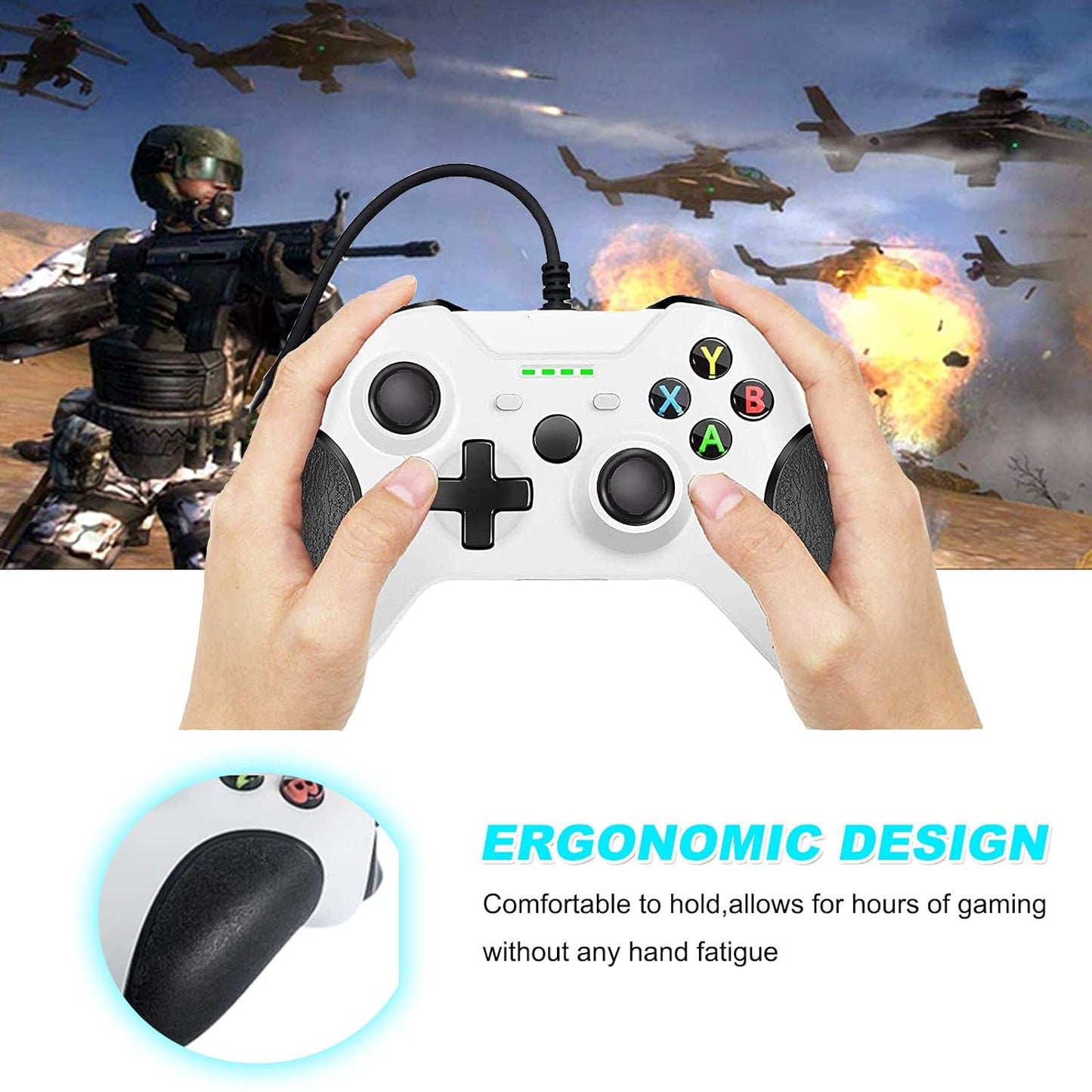 Wired Controller for Xbox One, Wired Xbox One Game Controller USB Gamepad for Xbox One PC Windows 7/8/10 with 3.5Mm Headset Audio Jack