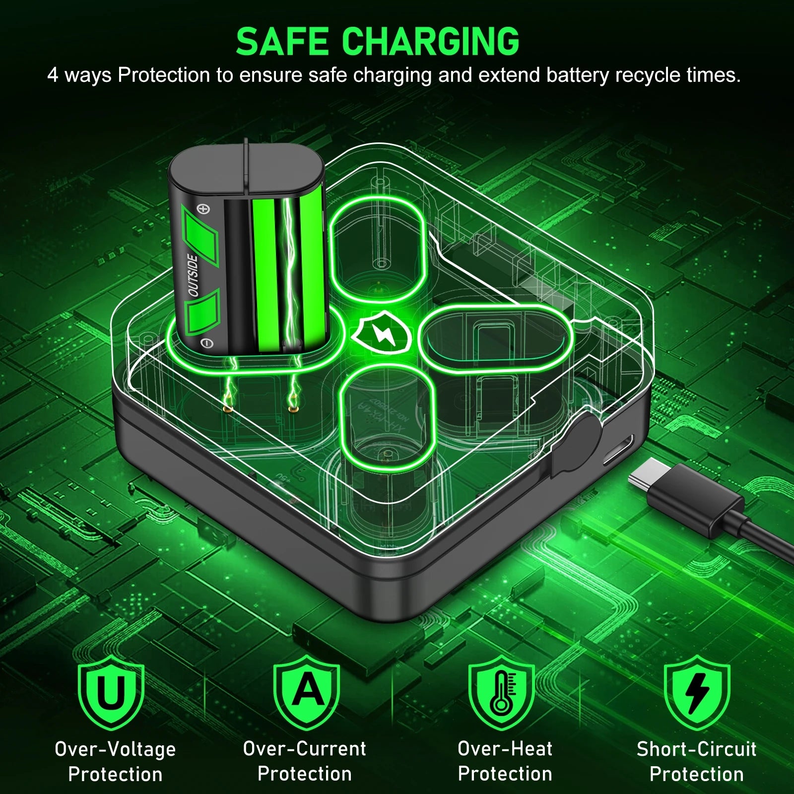 Charging Station for Xbox Series X/Xbox Series S 4 Batteries Pack for Xbox One X/Xbox One S/Xbox One Rechargeable Battery