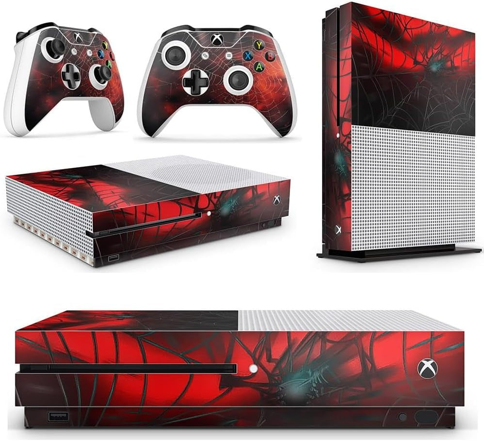 Xbox One S Spider Console Skin Decal Sticker + 2 Xbox One S Controller Skins & Kinect