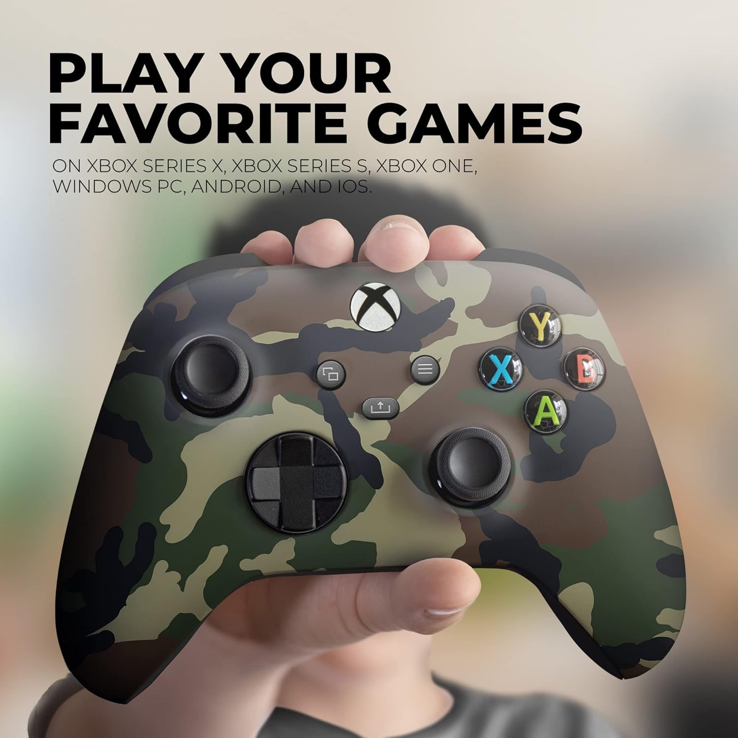 Armmy Camo Custom X-Box Controller Wireless Compatible with X-Box One/X-Box Series X/S Proudly Customized in USA with Permanent HYDRO-DIP Printing (NOT JUST a SKIN)