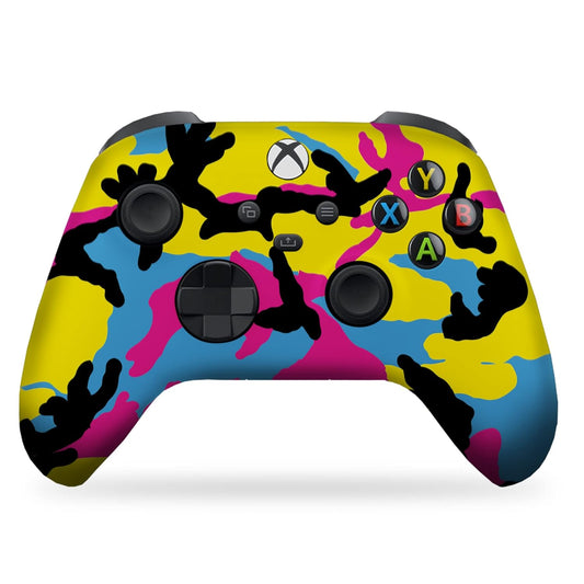 Cmyk Camo Custom X-Box Controller Wireless Compatible with X-Box One/X-Box Series X/S Proudly Customized in USA with Permanent HYDRO-DIP Printing (NOT JUST a SKIN)