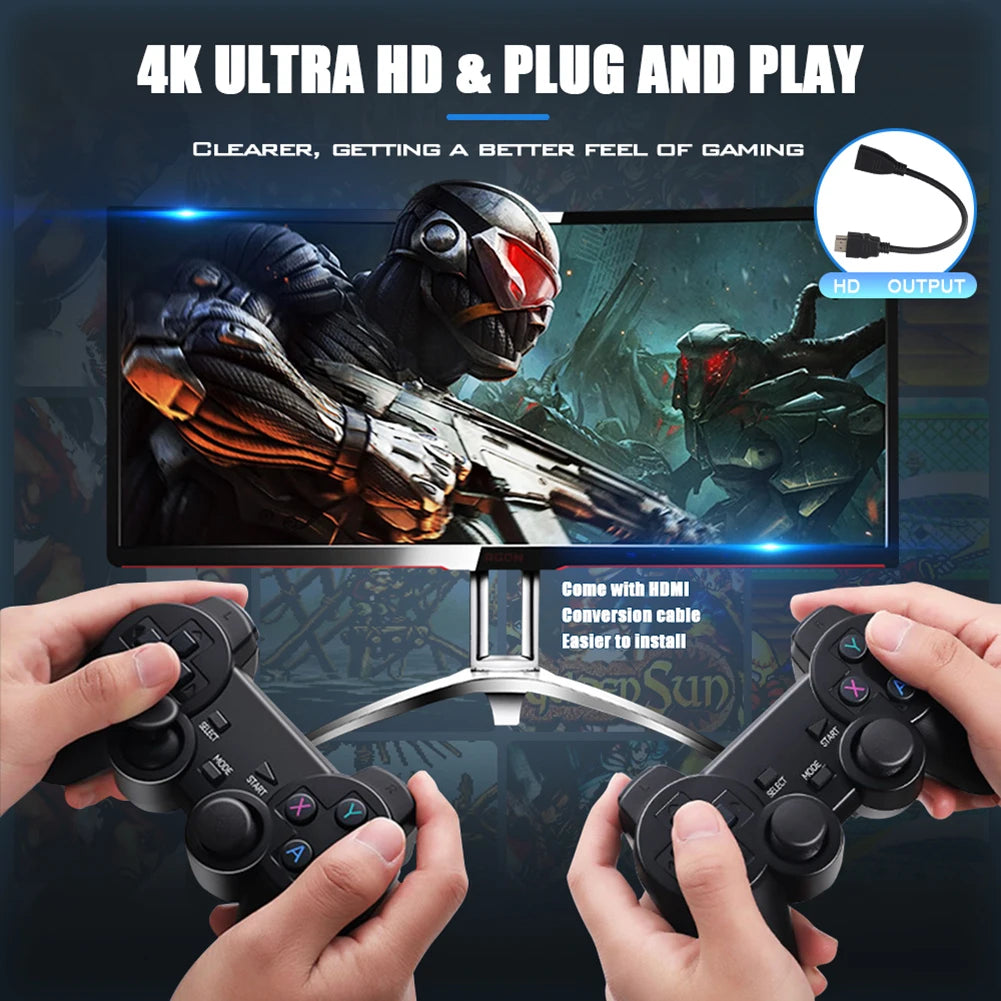 M8/M8 plus Video Game Console 4K HD 2.4G Wireless Controller TV Game Stick 20000+Games Retro Handheld Game Player for PS1/FC/GBA