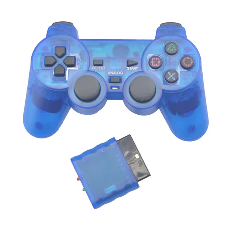 Transparent Color Bluetooth Wireless Gamepad Controller for Sony PS2 2.4G Vibration Controle for Plastation 2 Joystick