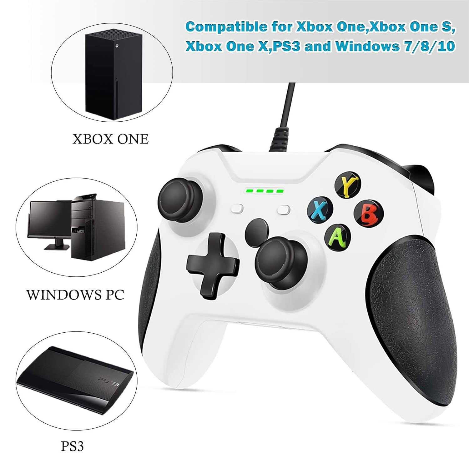 Wired Controller for Xbox One, Wired Xbox One Game Controller USB Gamepad for Xbox One PC Windows 7/8/10 with 3.5Mm Headset Audio Jack