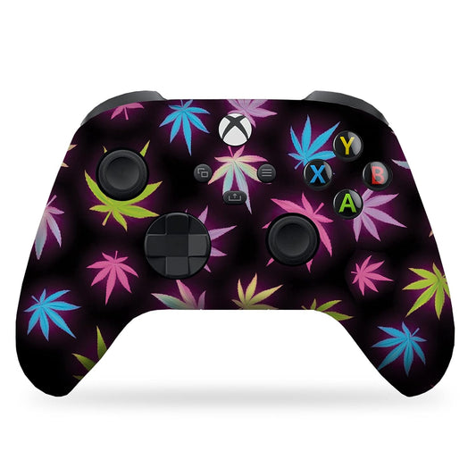 Neon Weed Custom X-Box Controller Wireless Compatible with X-Box One/X-Box Series X/S Proudly Customized in USA with Permanent HYDRO-DIP Printing (NOT JUST a SKIN)