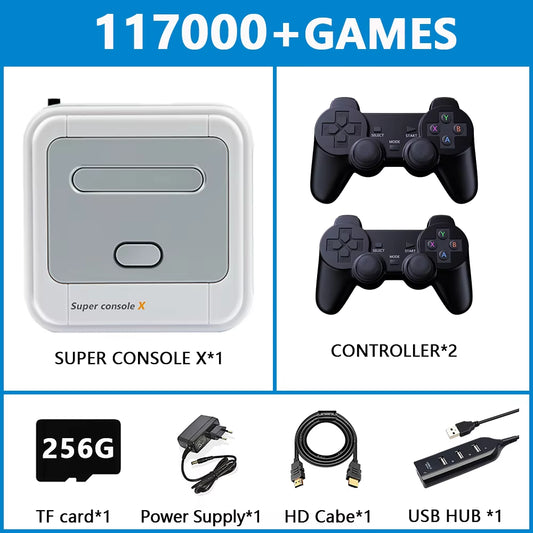 Retro Gaming Console Super Console X with 110000 Retro Games for PSP/PS1/DC/MAME Multi-Player Arcade Game Console Max to 256G