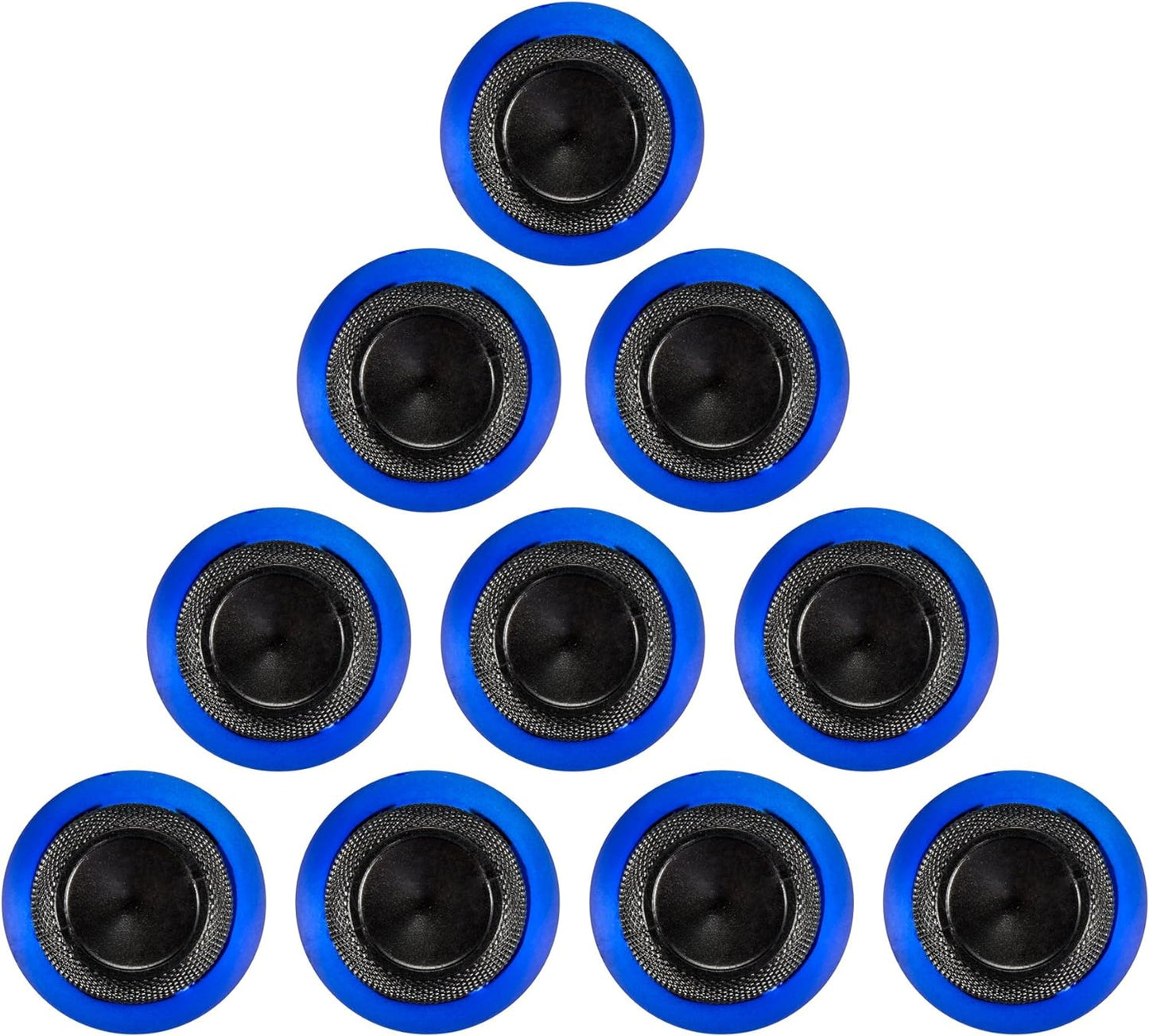 10 Pcs Rubberized Chrome Blue Thumbsticks Analog Sticks Buttons Replacement Parts for Xbox One Standard for Xbox One Elite for Xbox One S/X and for Xbox Series X & S Controller