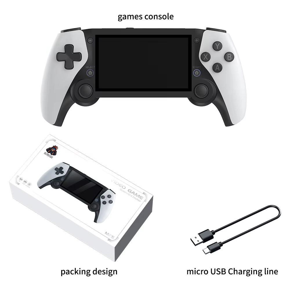 M25 Handheld Game Player Portable Retro Gaming Console 4.3” Screen 256G 70000+ Games for PS1 PSP N64 Play Anytime Anywhere