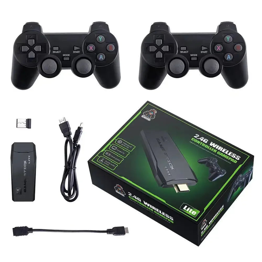 M8 Game Console Built-In 20000 + 64GB Two-Person Wireless Controller 2.4G Stick 4K HD PS1 GBA Video Children'S Christmas Gift