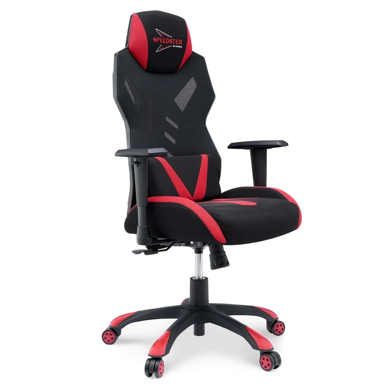 Speedster Modern Mesh Fabric Gaming Computer Chair in Black/Red