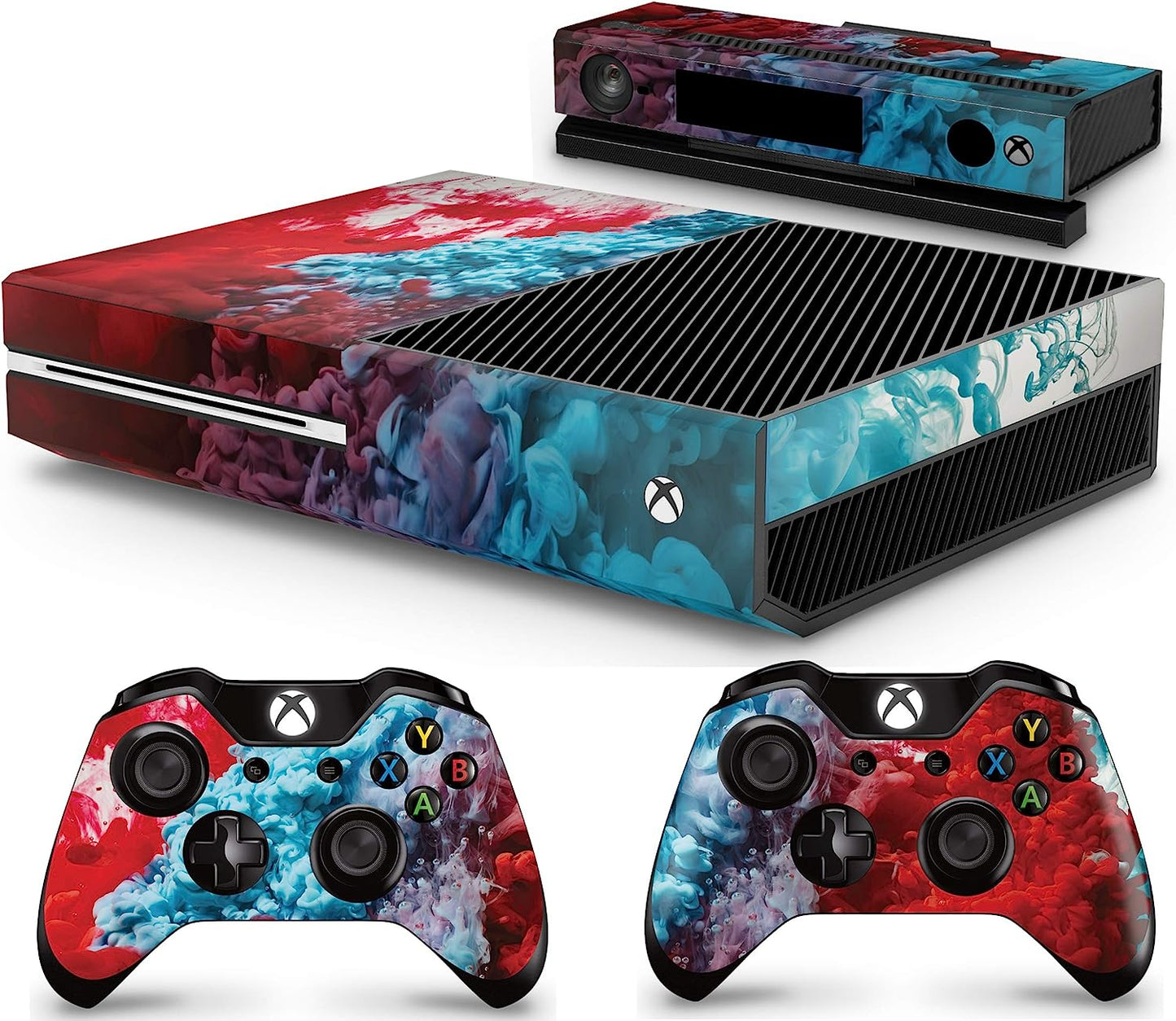 GNG Colour Explosion Console Skin Decal Sticker + 2 Controller Skins Compatible with Xbox One & Kinect