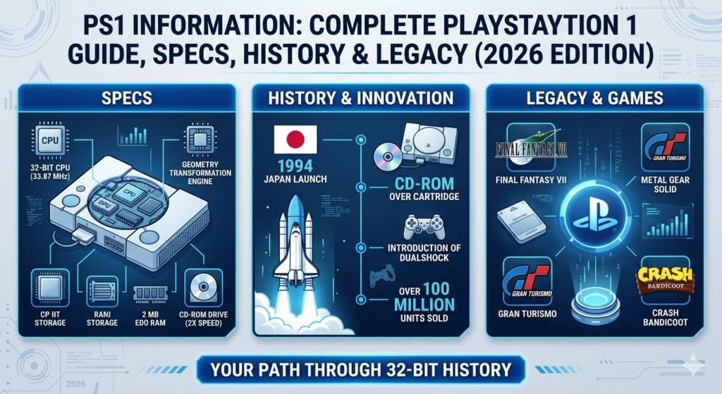 PS1 Information Complete PlayStation 1 Guide, Specs, History & Legacy (2026)