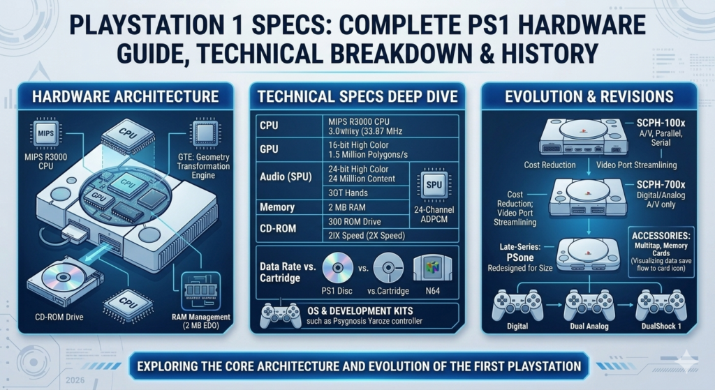 PlayStation 1 Specs Complete PS1 Hardware Guide, Technical Breakdown & History